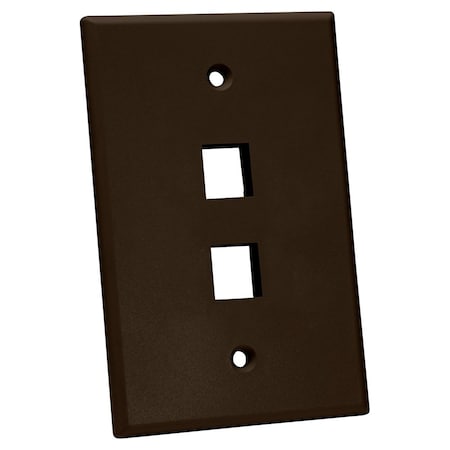 Quest Technology International Oversized Keystone Wall Plate, Single-Gang - 2 Port, Brown NFP-5023
